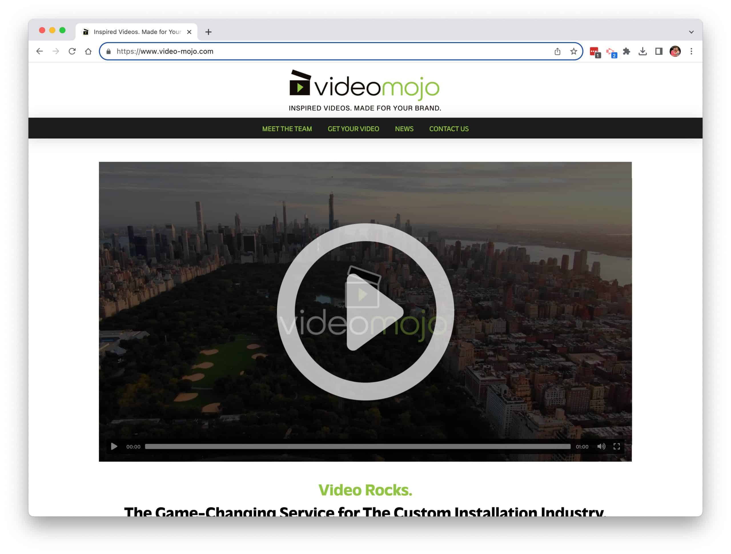 Video Mojo - Opens to new Window