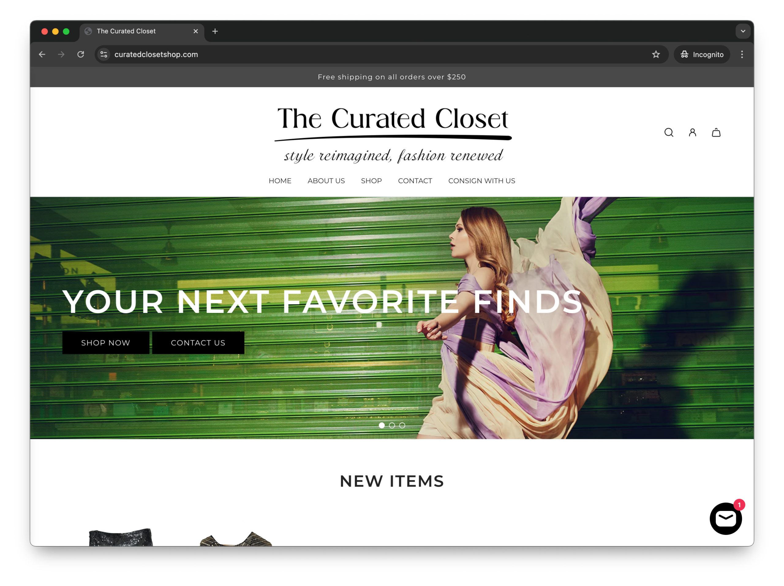 The Curated Closet Shop Home Page